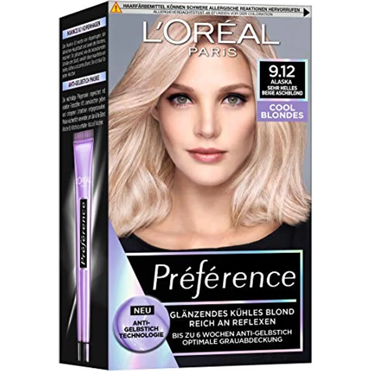 L´Oréal Paris Preference L´Oréal Paris Preference Préférence Cool Blondes Haarfarbe 1.0 pieces Sehr helles beige Aschblond 9.12 – Bild 2