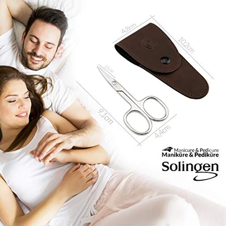marQus Nagelschere Solingen, Extra scharf mit gebogener Schneide, inklusive Kunstleder-Etui für Fingernägel und Fußnägel – Bild 3