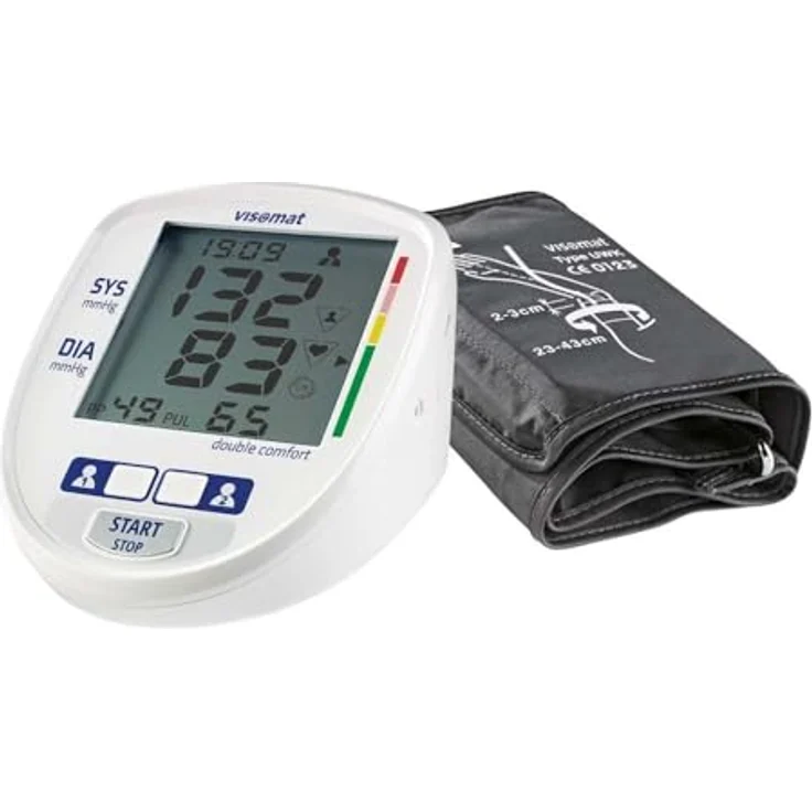 visomat double comfort - Blutdruckmessgerät Oberarm, präzise 2-fach Messung wie beim Arzt dank Mikrofonmanschette (23-43cm) höchste Messgenauigkeit – Bild 4