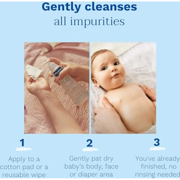 Mustela Bébé Reinigungswasser No-Rinse Cleansing Water, 500 ml, sanfte Reinigung ohne Wasser, mit Bio-Avocadoextrakt – Bild 6