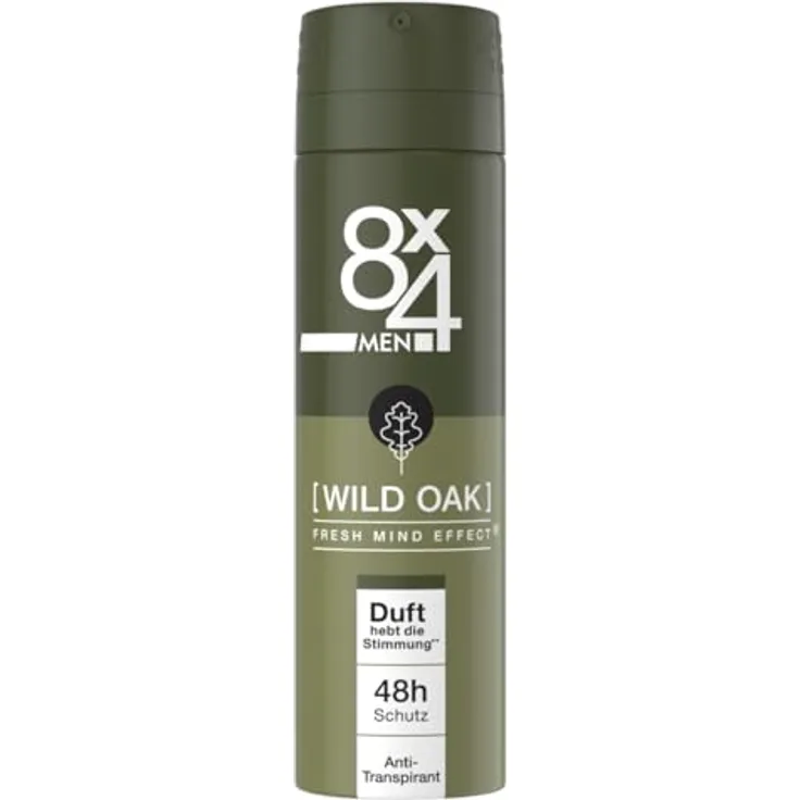 8X4 Men Wild Oak Deospray, Anti-Transpirant für Männer mit 48h Schutz, maskuliner holziger Duft, 150 ml
