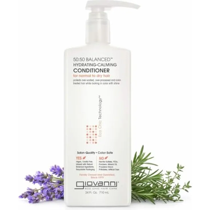 Giovanni 50-50 Balanced Hydrating-Calming Conditioner, 710ml, spendet intensive Feuchtigkeit und schützt Haarfarbe