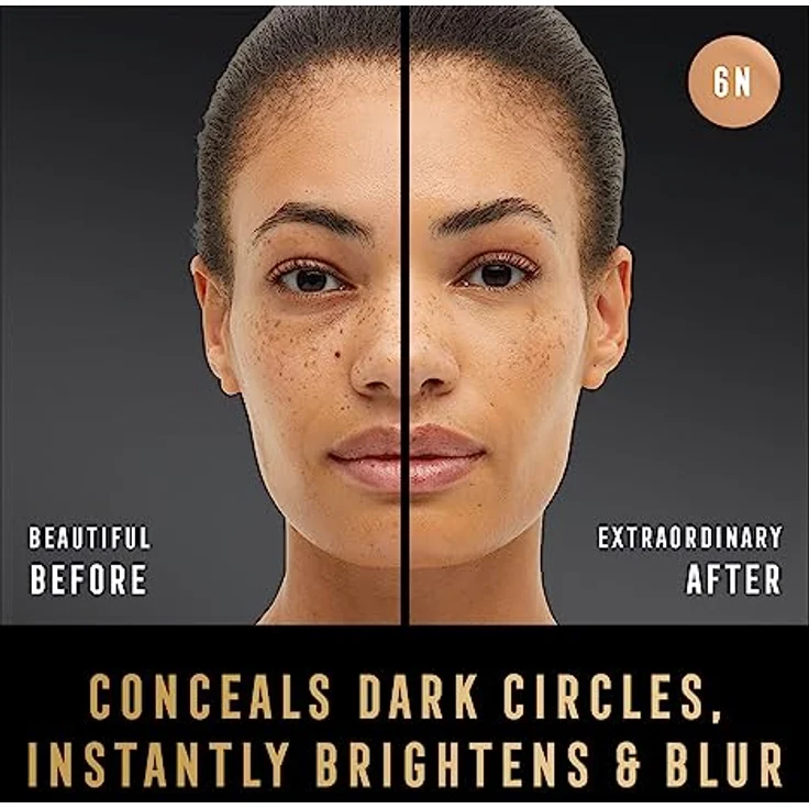 Max Factor Facefinity Multi-Perfector Concealer, All In One, Conceal Imperfections, Instant Brightening, Natrual Finish, Lightweight, Vegan, Customisable Coverage - 6N, 11 ml – Bild 3
