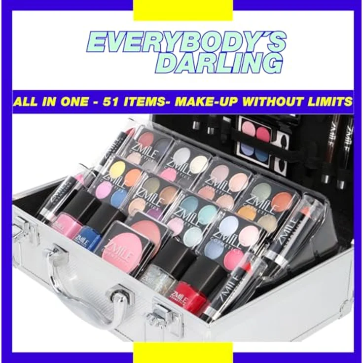 Zmile Cosmetics Schminkkoffer Set Alu Profi-Qualität 51 teilig  – Bild 3