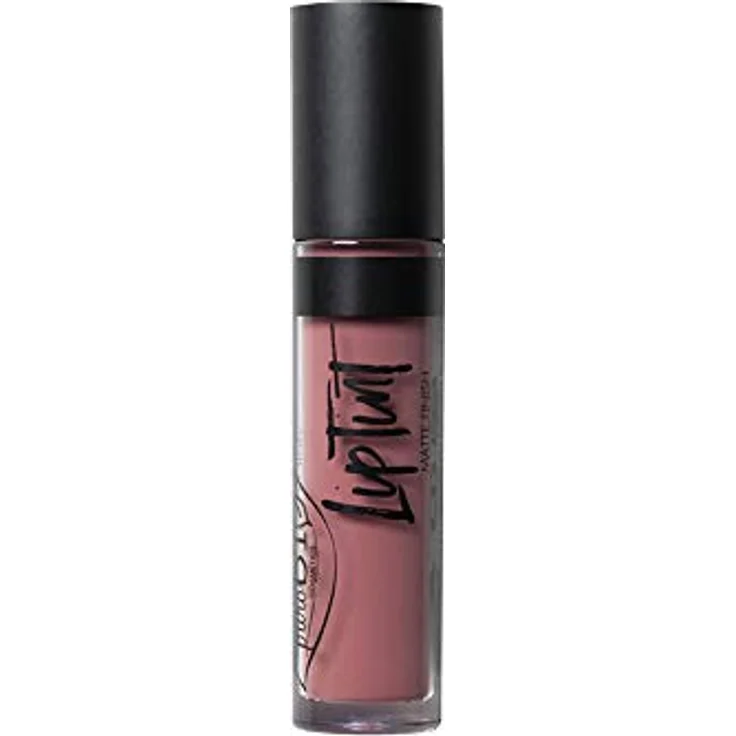 puroBIO Cosmetics Lip Tint, flüssiger Lippenstift mit mattierendem Finish, Farbton 04 Cold Pink, 4,8 ml – Bild 1