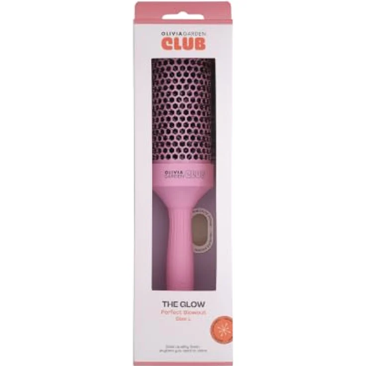 Olivia Garden Club THE GLOW Blowout Ceramic Round Brush, Rosa, für voluminöse Blowouts und schnelles Trocknen mit ergonomischem Griff – Bild 2