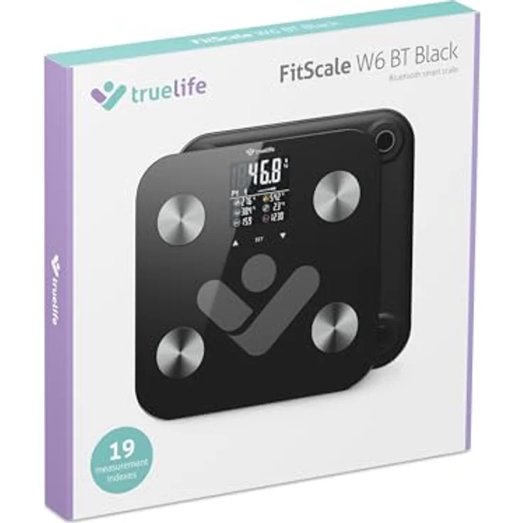 TrueLife FitScale W6 BT Black Körper-Analyse-Waage mit 19 messbaren Indizes – Bild 10