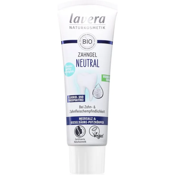 Lavera Neutral Zahnpasta, Fluoridfrei mit Gel-Textur, 75 ml für empfindliche Zähne