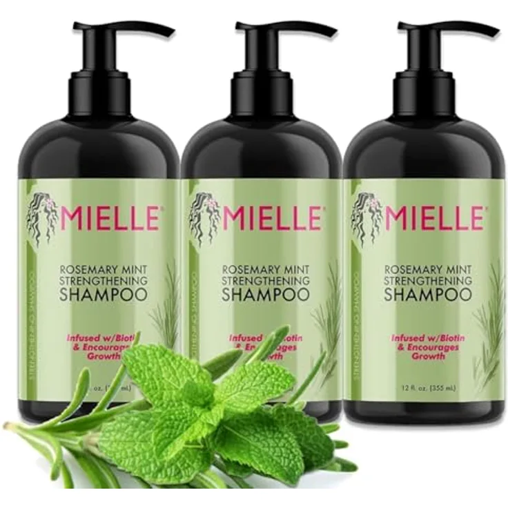 P-Beauty Rosmarin Minze Shampoo, mit Biotin 3x355ml - stärkendes Haarshampoo - Shampoo für Haarwachstumm & Haarausfall - Haarpflege & Kopfhautpflege - Stärkungsshampoo - Schuppenshampoo