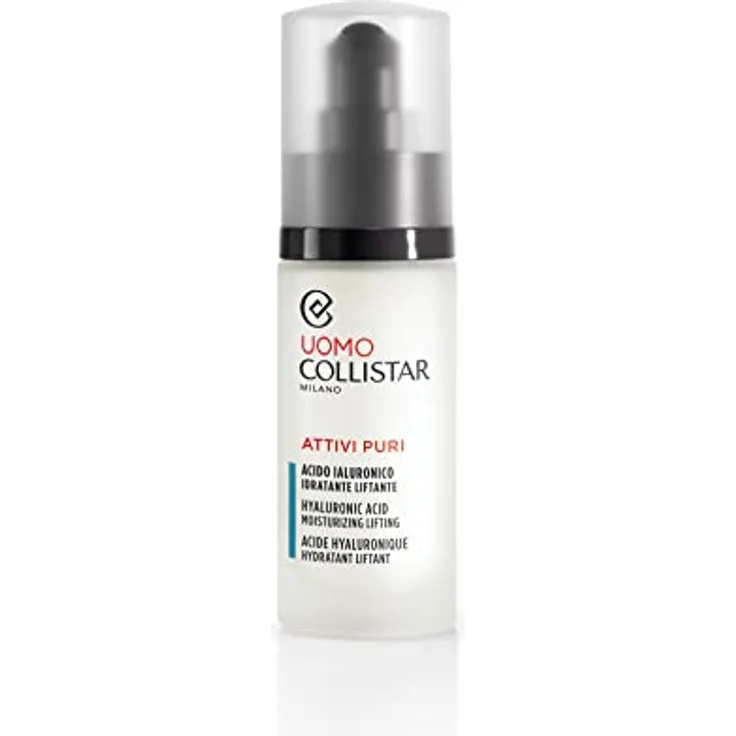 Collistar Attivi Puri feuchtigkeitsspendendes Lifting-Hyaluronsäure für Männer, Anti-Falten-Serum mit glättender Wirkung, tägliche Anwendung, 30ml