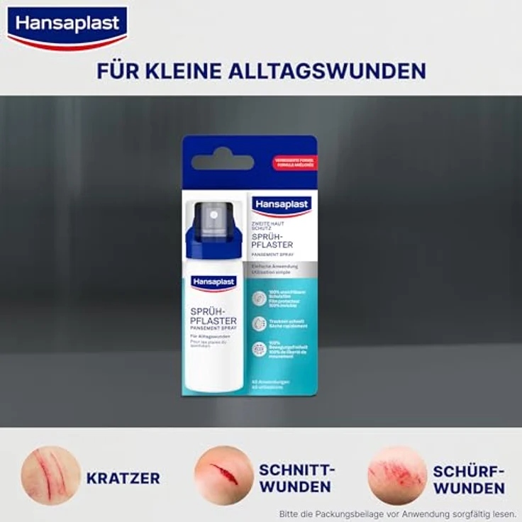Hansaplast Zweite Haut Schutz Sprüh-Pflaster, 100% wasserdicht, 40 ml Sprühflasche – Bild 6