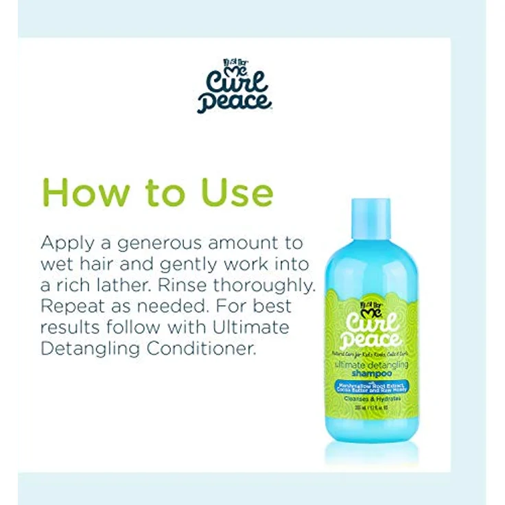 Just For Me Curl Peace Ultimate Detangling Shampoo, sanft und feuchtigkeitsspendend, 355ml – Bild 4