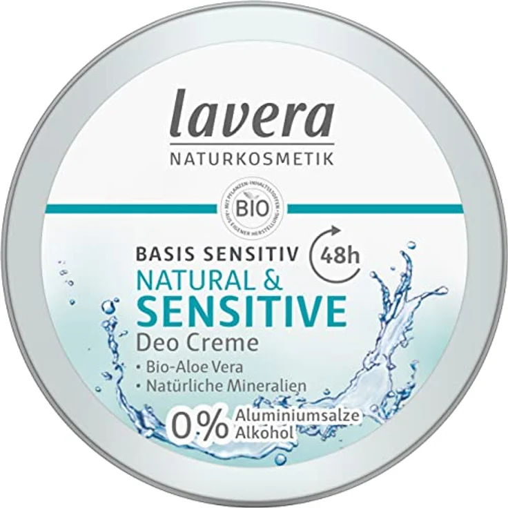lavera Deo Creme basis sensitiv NATURAL & SENSITIVE - mit Bio-Aloe Vera & natürlichen Mineralien - 48 Stunden zuverlässiger Schutz - Naturkosmetik - vegan - Bio (1 x 50 ml) – Bild 1