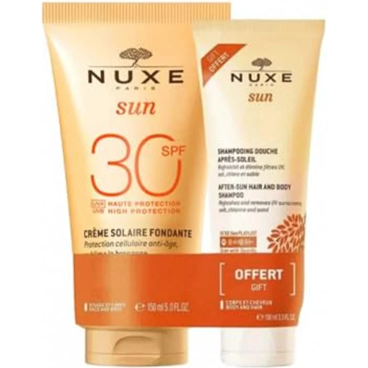 Nuxe Sun schmelzende Sonnenmilch LSF 30 + After Sun Shampoo 150 ml + 100 ml, After-Sun-Pflege.