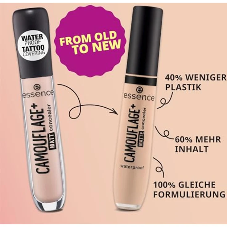 Essence CAMOUFLAGE+ MATTE Concealer, 8 ml, hohe Deckkraft mit mattem Finish, Farbe 280 – Bild 5