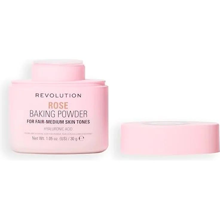 Revolution Loose Baking Powder Puder 30 g in ROSE, talkfreie Formel mit Vitamin E und Hyaluronsäure für ein mattiertes Finish – Bild 7