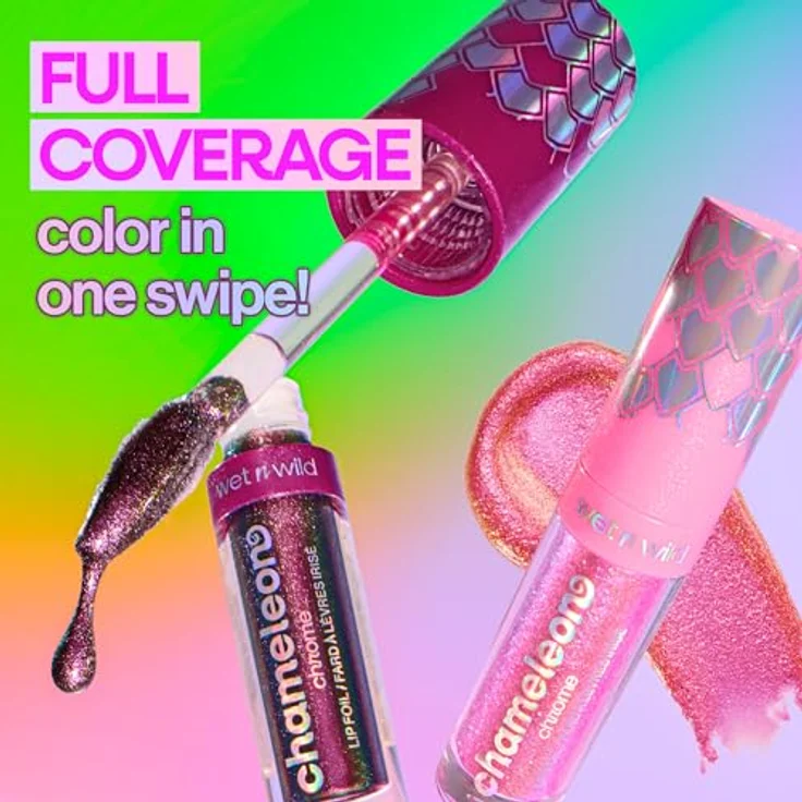 Wet n Wild Chameleon Chrome Lip Foil Lipgloss mit holografischen Effekten, Farbton Halo's Way, 3 ml – Bild 2
