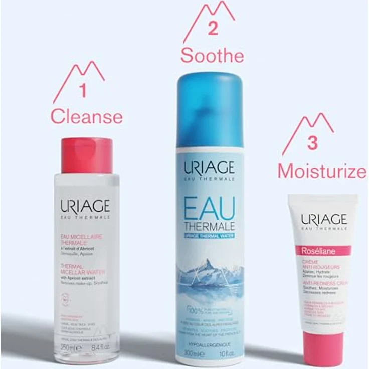 Uriage Hygiène Thermal Micellar Water - Mizellen-Reinigungswasser für empfindliche Haut, 500 ml, erfrischend und beruhigend, wasserfestes Make-up – Bild 7