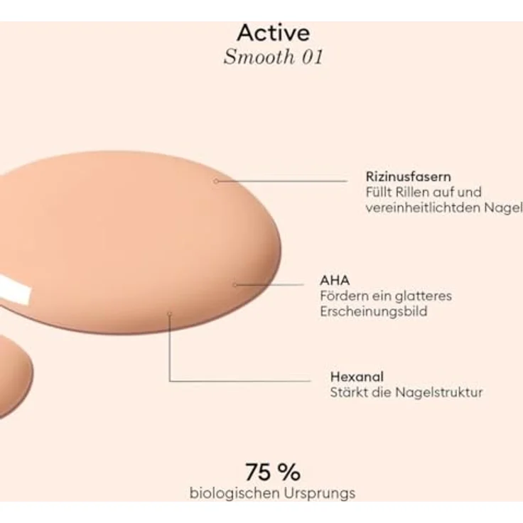 MANUCURIST Active Smooth 01 Nagellack Beige, Reparierende und Glättende Nagelpflege, 75,5% biobasiert, Extra Stark Nagelhärter für brüchige Nägel – Bild 5