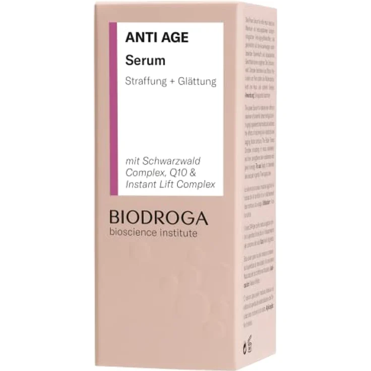 Biodroga Anti Aging Serum 15 ml – straffende Anti Falten Gesichtspflege mit Schwarzwald Complex und Coenzym Q10 – Bild 2
