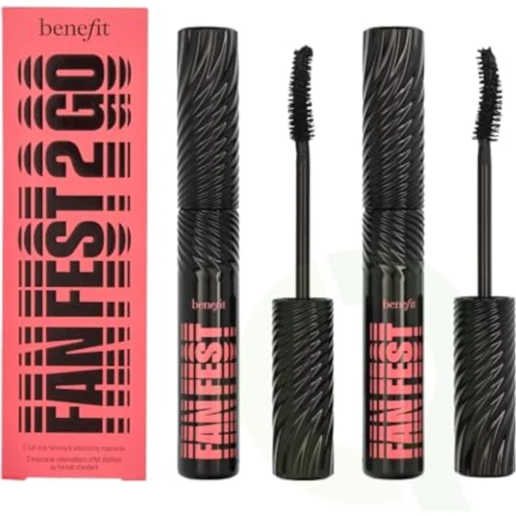 Benefit Fan Fest Fanning & Volumizing Mascara Duo Set, 2x 8.5g, Voluminöse schwarze Wimpern mit fächerartigem Effekt – Bild 2