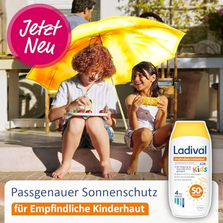 Ladival Empfindliche Kinderhaut Sonnenschutz-Milch LSF 50+ für Kinder und Babys ab 6 Monaten, extra wasserfest, mit einzigartigem 4-fach Zellschutz, 200ml – Bild 3