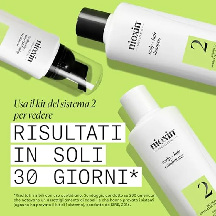 NIOXIN System 2 Scalp + Hair Conditioner - Stärkende Spülung für natürliches Haar mit fortschrittlicher Ausdünnung - mit Biotin und Niacinamid (300 ml) – Bild 3