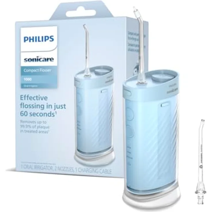 Philips Sonicare HX3333/24 Munddusche, 3 Reinigungsmodi, 200ml Wassertank, USB-Ladung, 360° Düse, Vibrationstechnologie