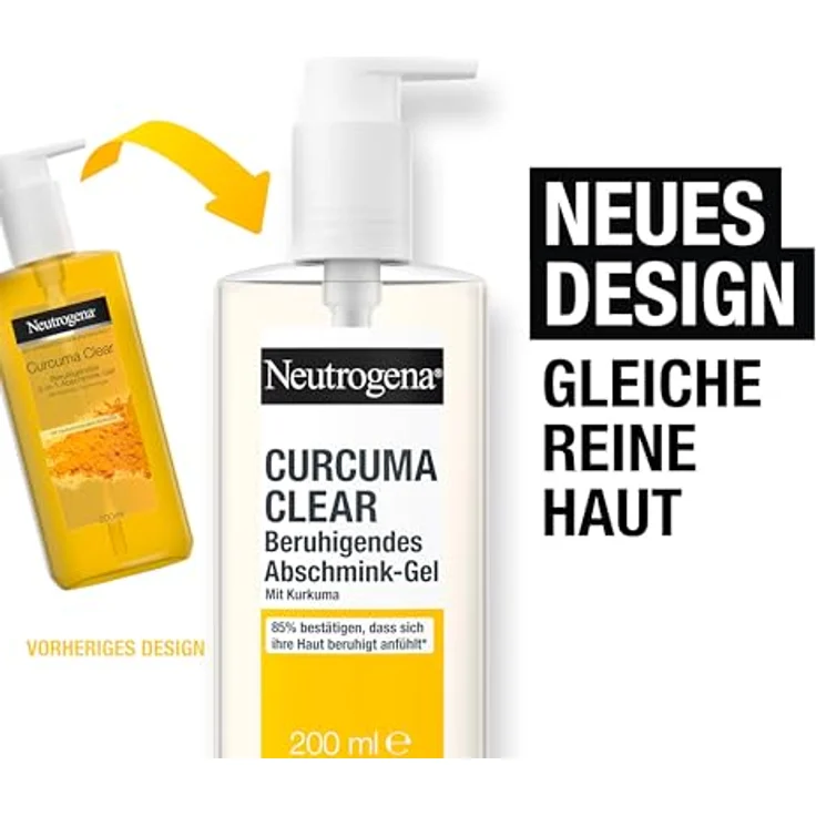 Neutrogena Curcuma Clear Beruhigendes 3-in-1 Abschmink-Gel Make-up Entferner 200 ml – Bild 3