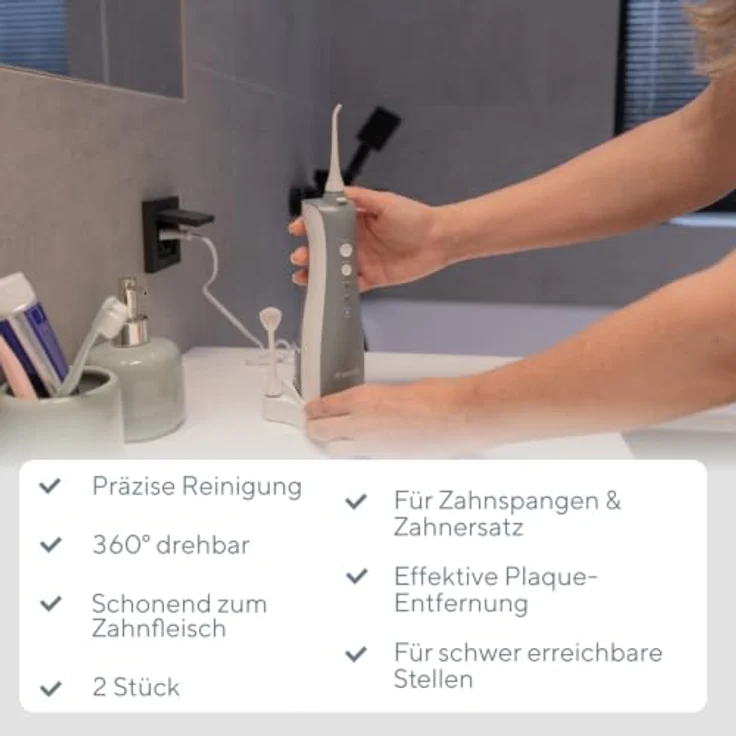 B.WELL TH-912 Standarddüse, 2 Stück, effektive Zahnreinigung mit direkt Wasserstrahl und Zahnfleischmassage – Bild 6