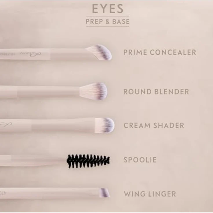 Luvia Nude Aura Brush Set, 10-teiliges Pinselset mit 8 Pinseln, Make-up-Schwamm und veganem Leder-Köcher, ultraweiche Nurai®-Fasern, vegan und tierversuchsfrei – Bild 4