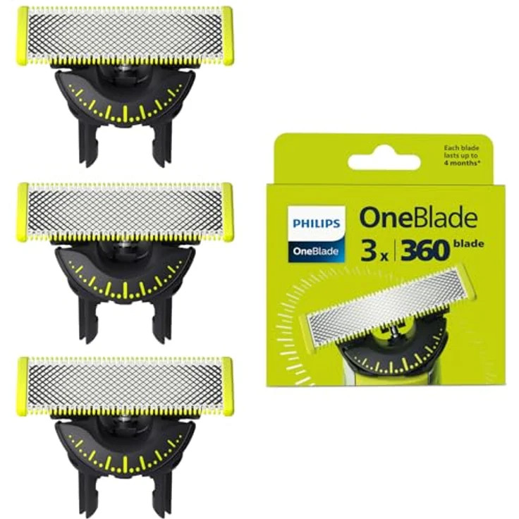 Philips QP43060 OneBlade 360 Ersatzklingen, schwenkbare Klinge für präzises Trimmen und Rasieren von Bart und Körperhaar – Bild 2