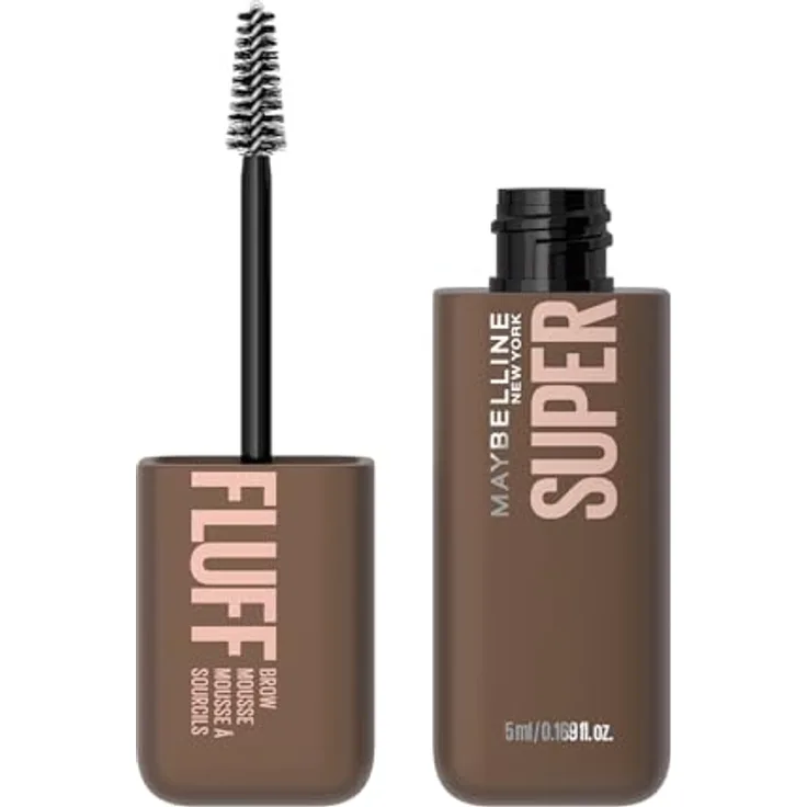 MAYBELLINE NEW YORK Super Fluff Mousse Augenbrauen-Gel, 5 ml, Farbton 257 Medium Brown, für vollere und gepflegte Augenbrauen