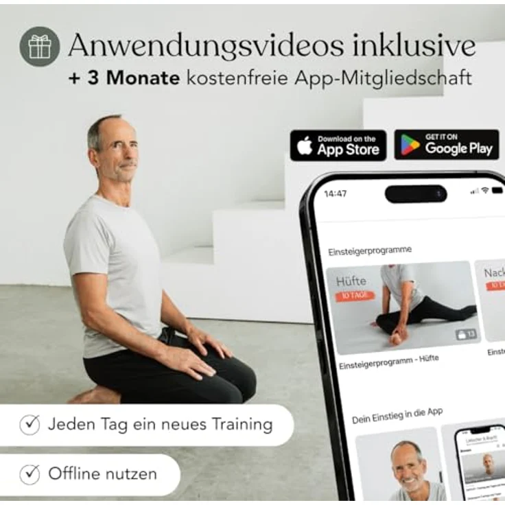 Liebscher & Bracht MAXI Faszienrolle – mit Rille zur Wirbelsäulen-Entlastung, ideal für Rücken, Regeneration & Flexibilität – Bild 2