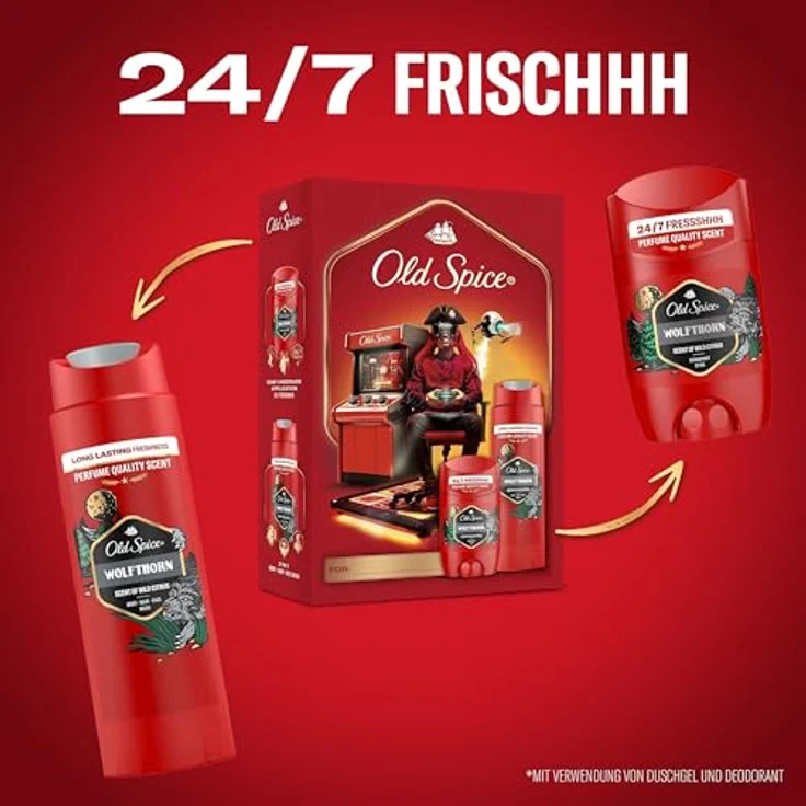 Old Spice Gamer Geschenkset Wolfthorn, Deostick (50 ml) & Duschgel (250 ml), langanhaltender Duft in Parfumqualität – Bild 3