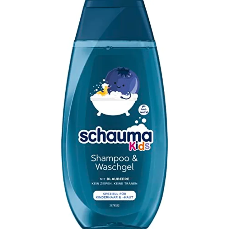Schauma Schwarzkopf Kids Shampoo & Waschgel Blaubeere (1x 250 ml), entwirrt das Haar für leichtere Kämmbarkeit