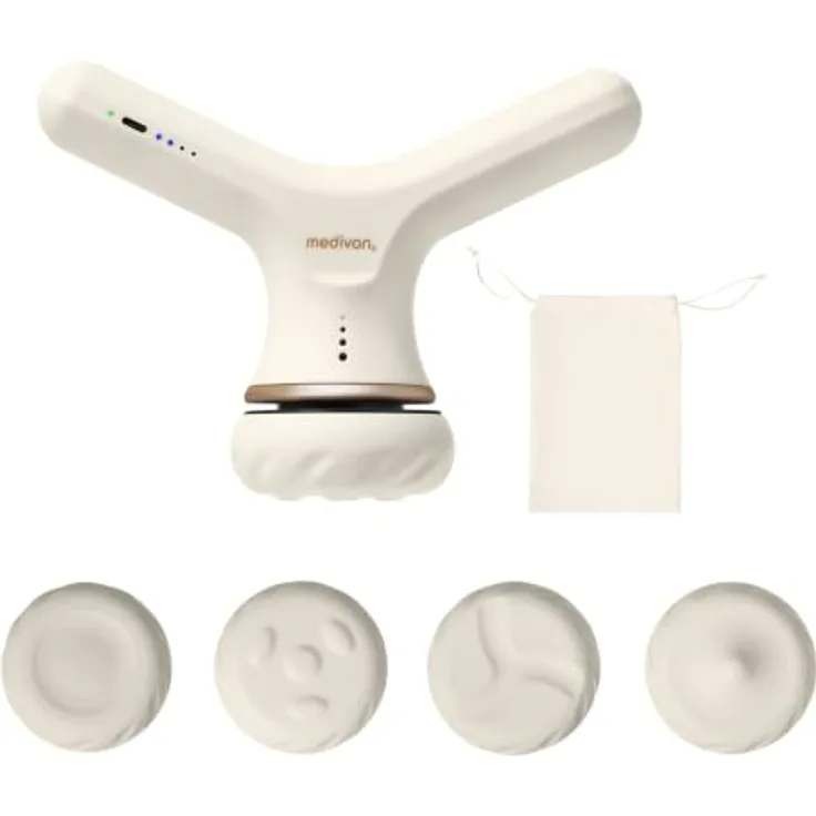 Medivon Seraph Massagegerät für Cellulite, Akkubetriebene Massagehilfe mit mehreren Austauschköpfen zur Muskelregeneration und Hautpflege