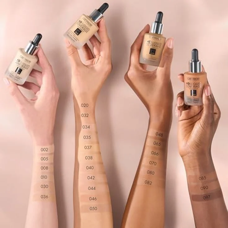 Catrice HD Liquid Coverage Foundation Nr. 097, Nude, langanhaltend, mattierend, vegan, ölfrei, wasserfest, 1er Pack (30ml) – Bild 4