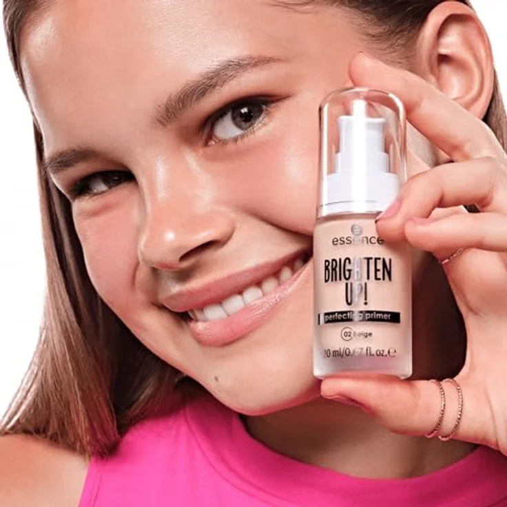 essence BRIGHTEN UP! Perfecting Primer, flüssiger Make-up Primer in 02 Beige, 20 ml, vegan und glättend – Bild 5
