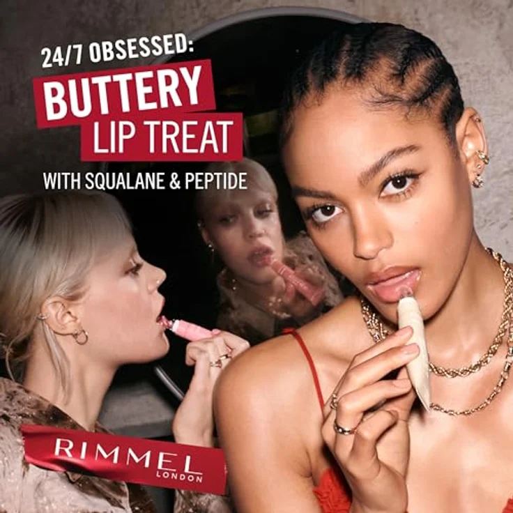 Rimmel Oh My Gloss Butter Me Up, ultra-feuchtigkeitsspendender Lippenbalsam mit Squalan, Farbe Koralle Breeze 005, 15 ml – Bild 5