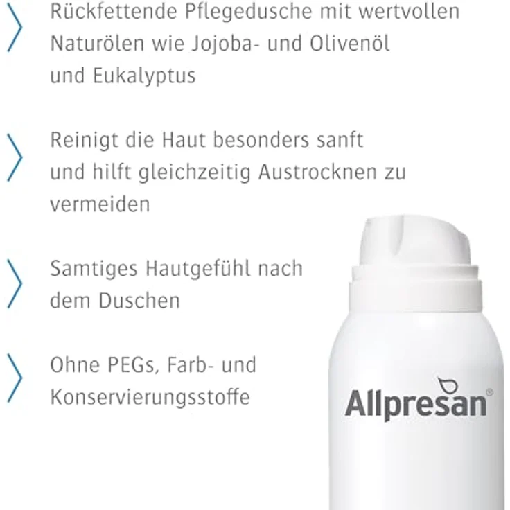Allpresan Limited Edition HYDRO SHOWER Dusch-Schaum für sehr trockene Haut mit Eukalyptus, 125 ml – milde Reinigung mit Naturölen und Urea, vegan, 100% recycelte Dose – Bild 3
