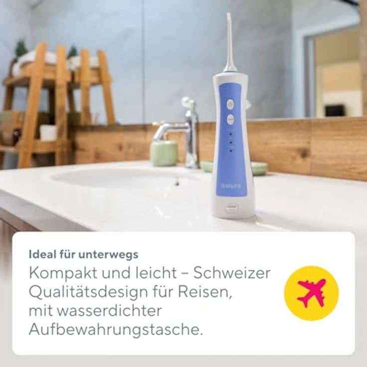 B.Well PRO-911, Tragbare Munddusche mit 3 Betriebsarten, 360-Grad-Düsendrehung, USB-Aufladung für zwei Benutzer – Bild 3