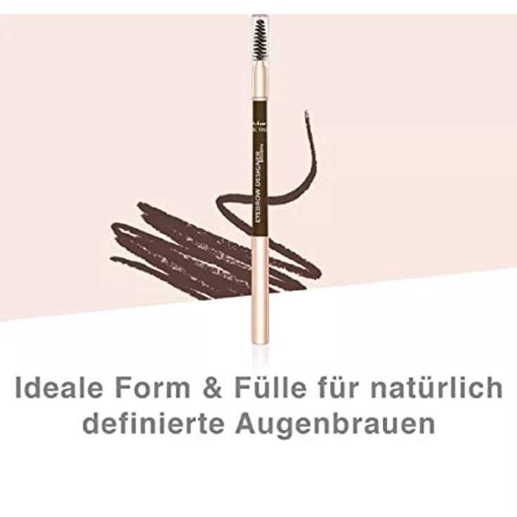 M Asam MAGIC FINISH Augenbrauenstift Eyebrow Designer Brown (0,28g) – 4-in-1 Augenbrauenstift Mit Drehmine & Spiralbürstchen, Perfekte Form & Fülle Dank Pudriger Textur, Optimale Augenbrauen-Bogen – Bild 4