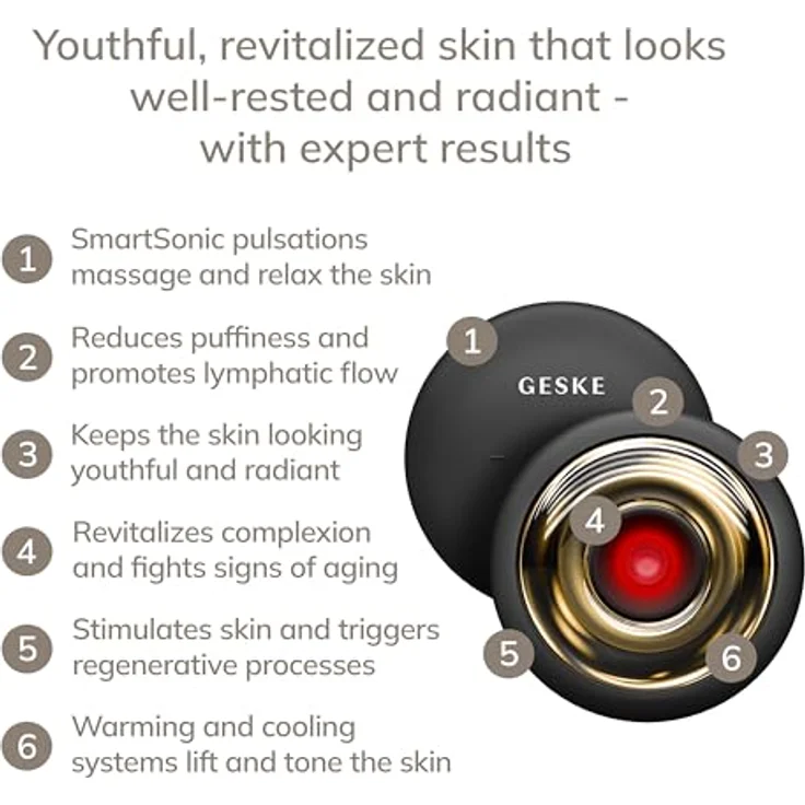GESKE SmartAppGuided™ Sonic Cool & Warm Face & Body Massager 9 in 1, elektrisches Massagegerät für Gesicht & Körper mit Wärme- und Kühltechnologie, straffend und entspannend – Bild 2