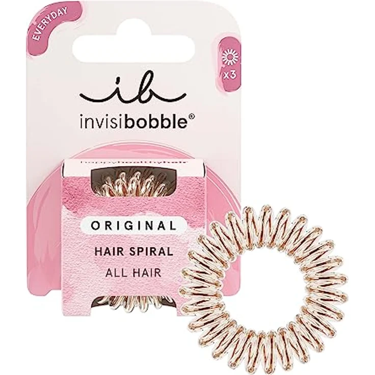 invisibobble Original Haargummis Bronze Me Pretty I 3x Spirale Haargummis bronze für Mädchen und Damen I starker Halt und haarschonend I das Original, designed im Herzen Münchens – Bild 1