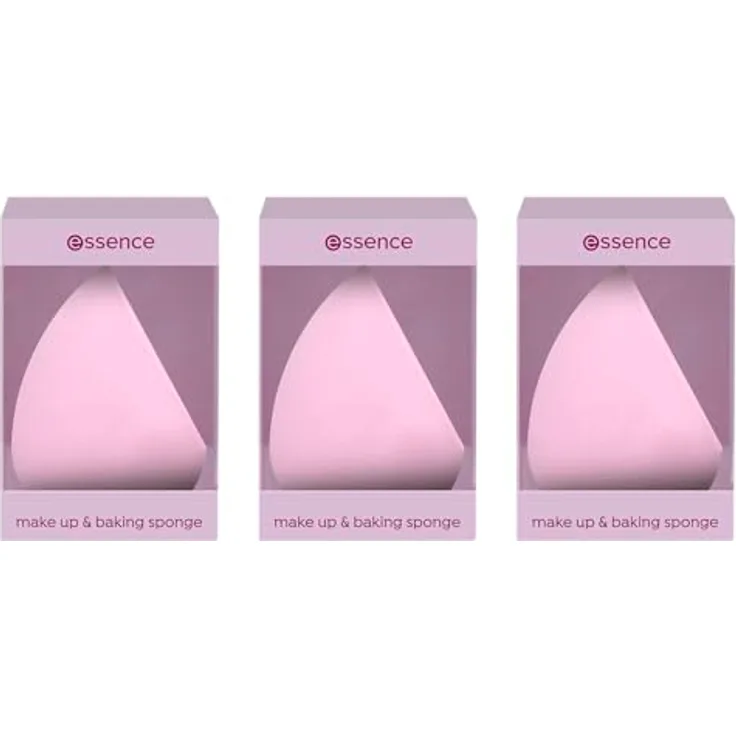 essence make up & baking sponge, Make-up Schwämmchen für Foundation und Puder, Nr. 01, nanopartikel-frei, 3er Pack (3x1pcs)