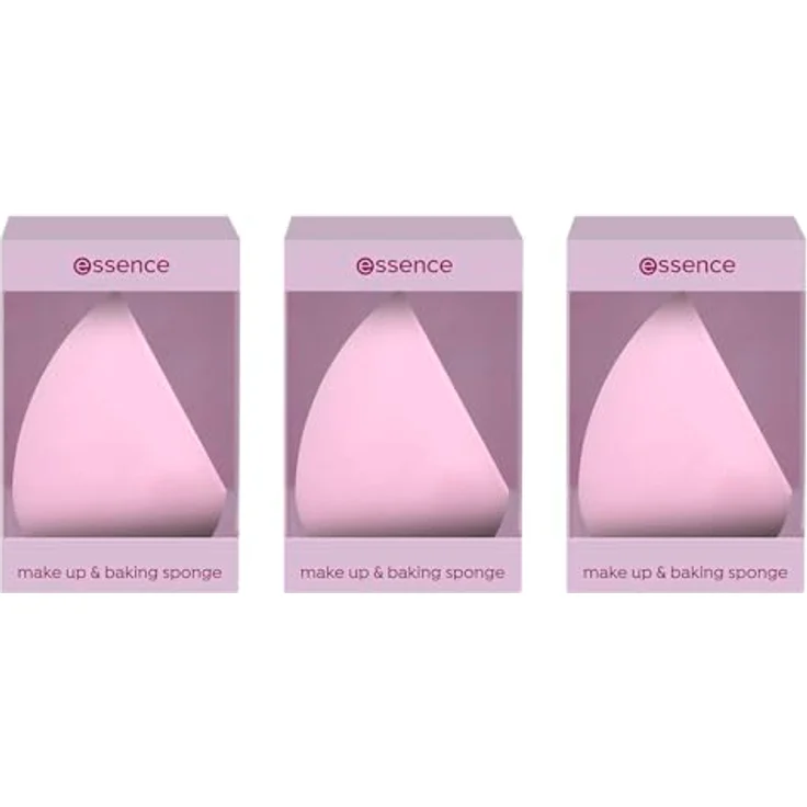 essence make up & baking sponge, Make-up Schwämmchen für Foundation und Puder, Nr. 01, nanopartikel-frei, 3er Pack (3x1pcs) – Bild 1
