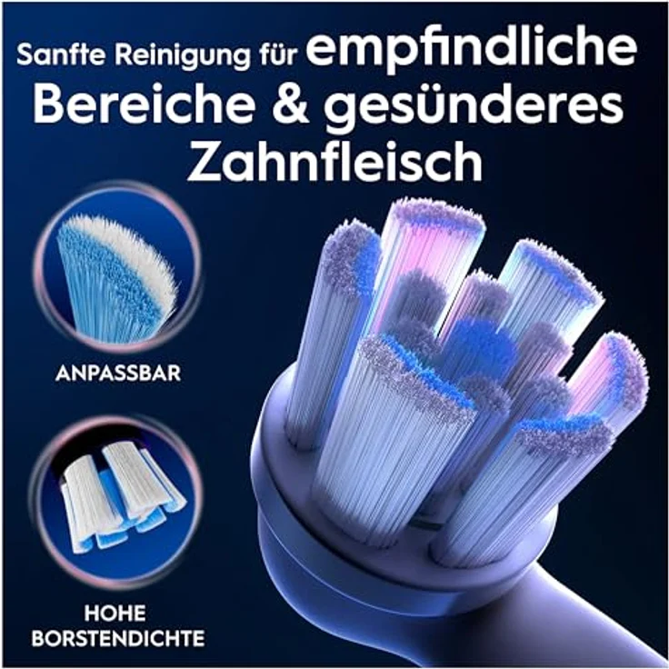Oral-B iO Sanfte Reinigung, ORIGINAL Aufsteckbürsten mit abgewinkelten Borsten zur effektiven Plaque-Entfernung, weicher Bürstenkopf, weiß, 10 Stück – Bild 3