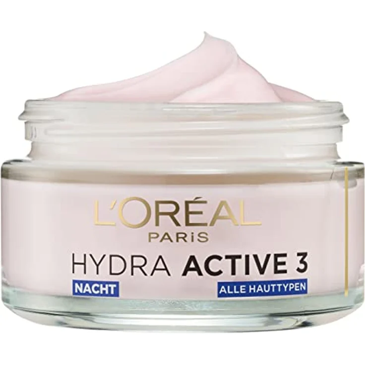 L'Oréal Paris Hydra Active 3 Nacht - Intensive Feuchtigkeitspflege Gesichtscreme 50 ml mit feuchtigkeitsspendender Wirkung – Bild 2
