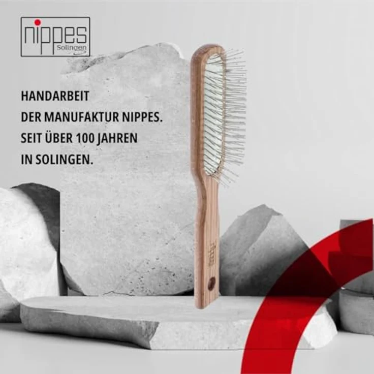 Nippes Olivia, Stahlstift-Pneumatik-Haarbürste, Länglich Schmal, Buche – Bild 7
